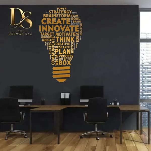 Creative Thinking Light Bulb Wall Sticker – Inspirational Office Decor
