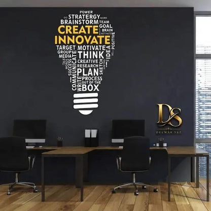 Creative Thinking Light Bulb Wall Sticker – Inspirational Office Decor
