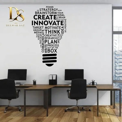 Creative Thinking Light Bulb Wall Sticker – Inspirational Office Decor