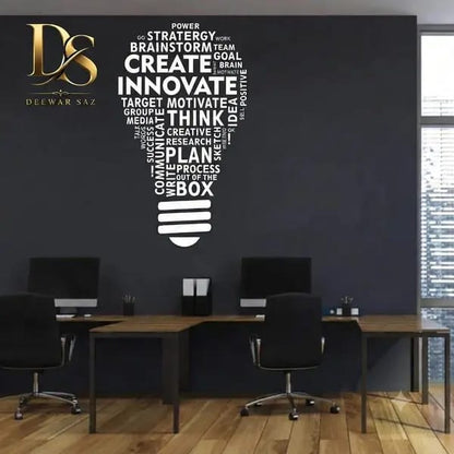 Creative Thinking Light Bulb Wall Sticker – Inspirational Office Decor