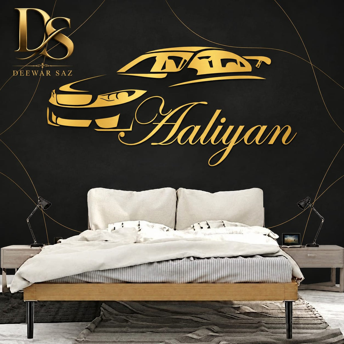 Custom Name Car Wall Sticker | Personalized Car Wall Decal & Decor