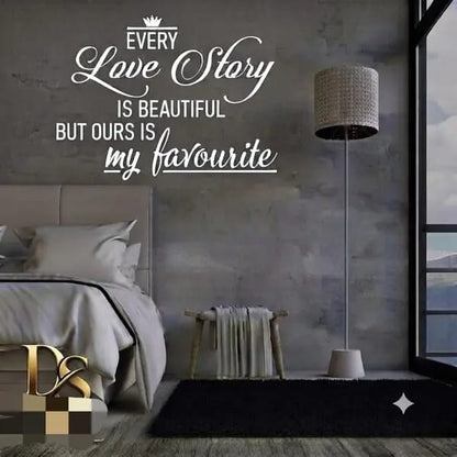 Every Love Story Wall Sticker – Romantic Bedroom Wall Decor
