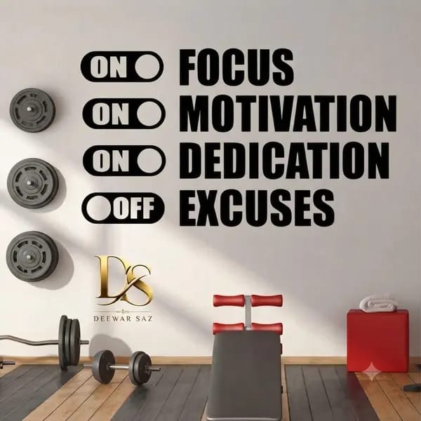 Focus Motivation Dedication Wall Sticker – Inspirational Office Decor