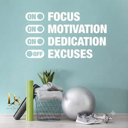Focus Motivation Dedication Wall Sticker – Inspirational Office Decor