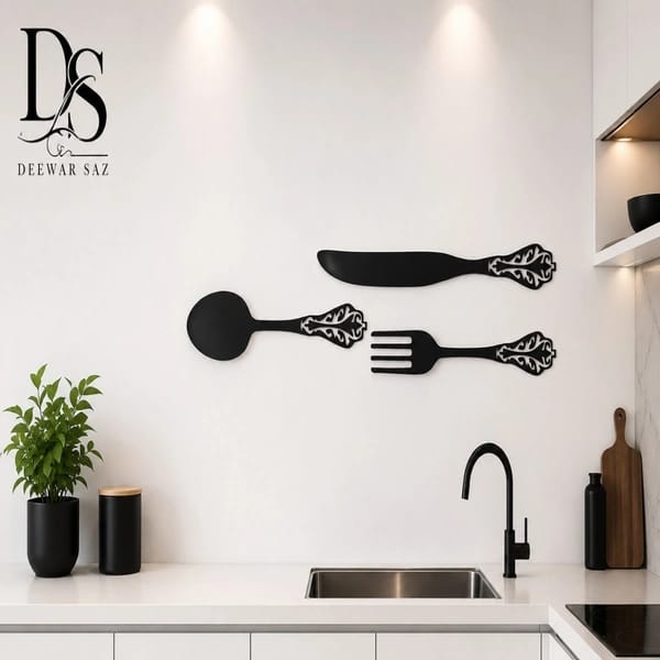 Kitchen Wall Decor | Spoon Fork Knife Wall Art | Modern Cutlery Kitchen Decoration