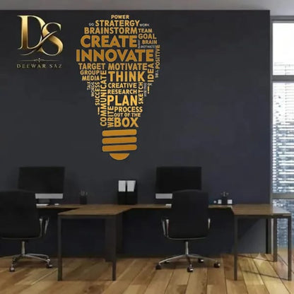 Creative Thinking Light Bulb Wall Sticker – Inspirational Office Decor