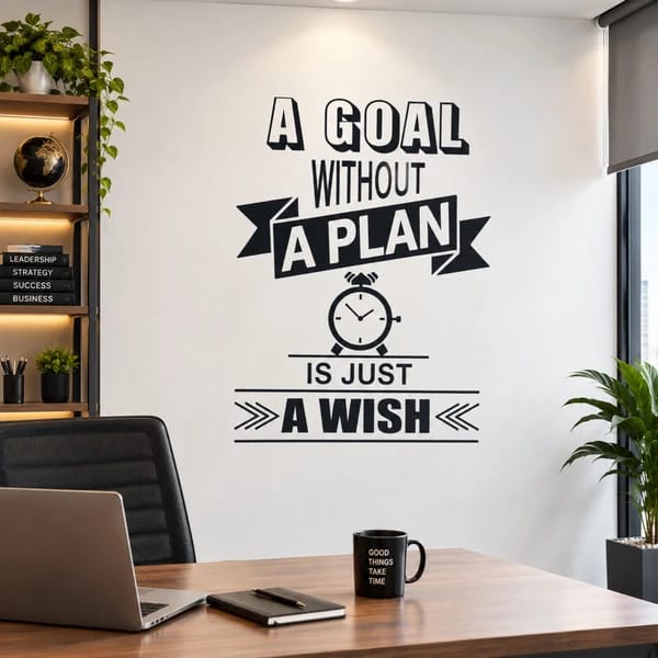 Goal Without a Plan Wall Art – Motivational 3D Office Decor