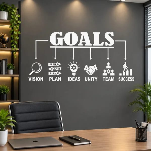 Goals Wall Sticker – Motivational Office Wall Decor