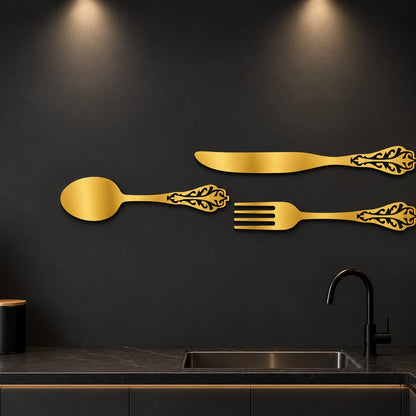 Kitchen Wall Decor | Spoon Fork Knife Wall Art | Modern Cutlery Kitchen Decoration